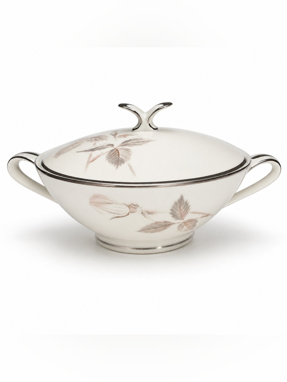 Vintage Noritake Melrose 6002 Covered Sugar Bowl Platinum Rose | PRISTINE